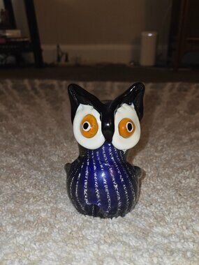 Dale Tiffany Favrile Handblown Art Glass Owl